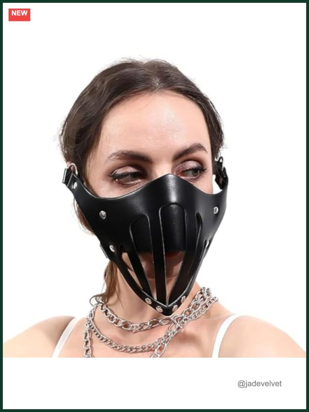Steampunk PU Leather Half Face Mask Adjustable Cosplay Masquerade Party